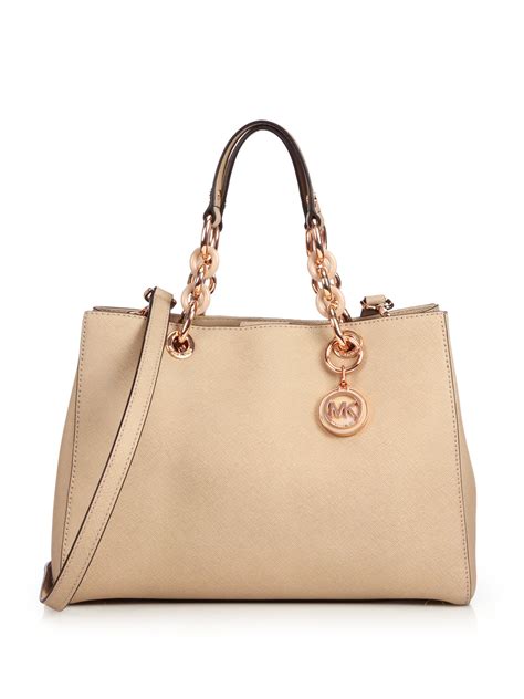 Cynthia Medium Saffiano Leather Satchel 